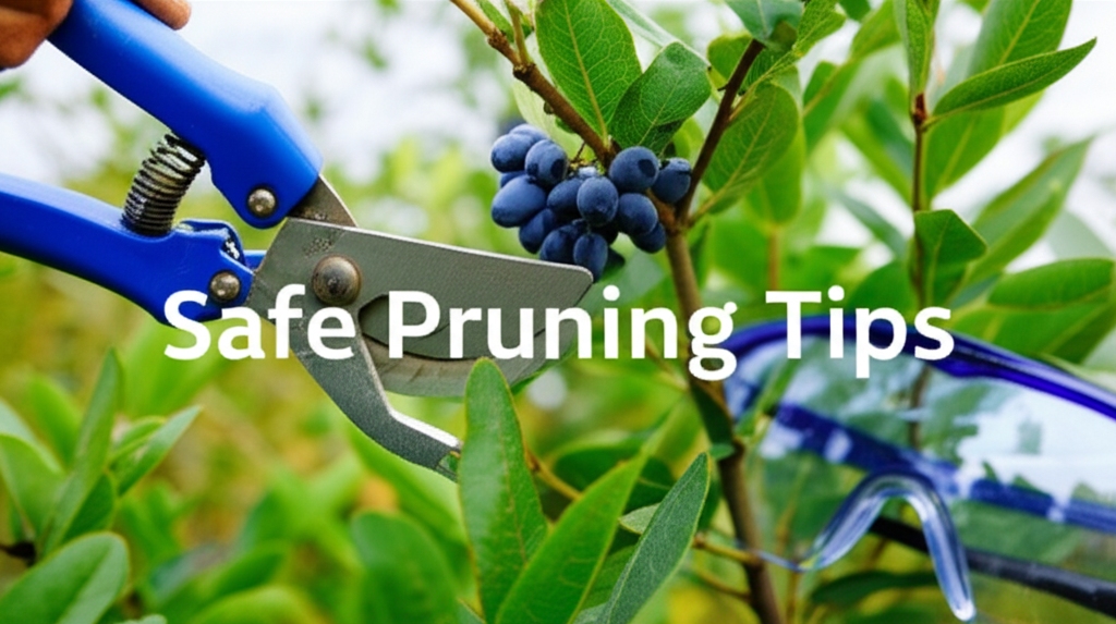 Honeyberry shrub pruning safety tips