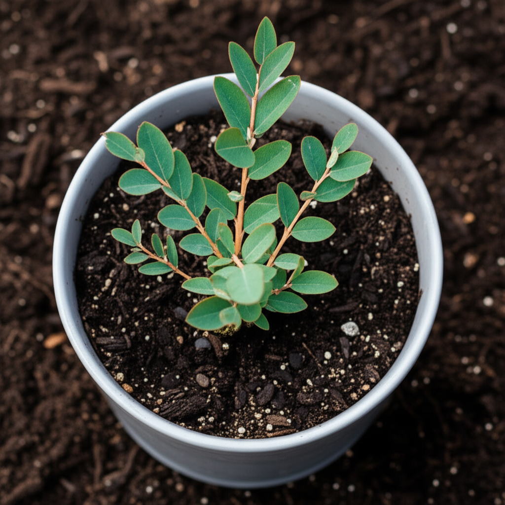 Honeyberry shrub soil enrichment for container plants