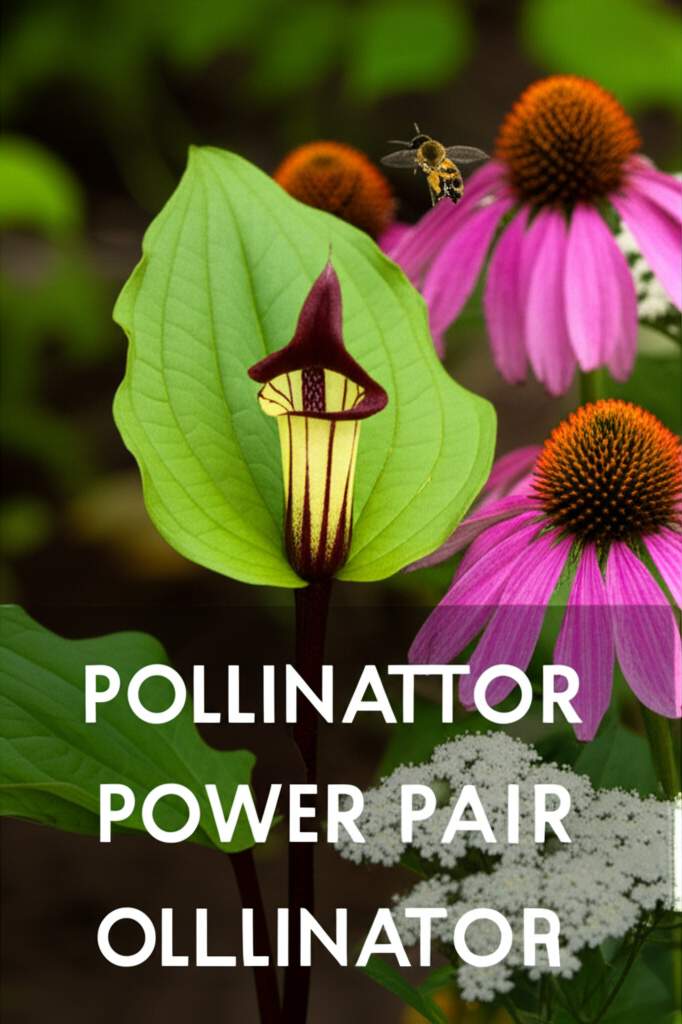 Jack-in-the-Pulpit companion planting for pollinator attraction