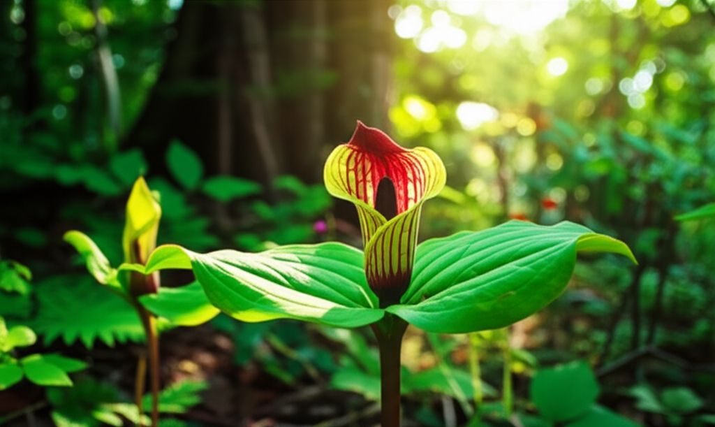 Jack-in-the-Pulpit companion planting for wildlife attraction