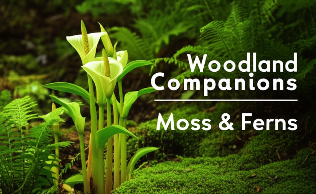 Jack-in-the-Pulpit companion planting with moss and ferns