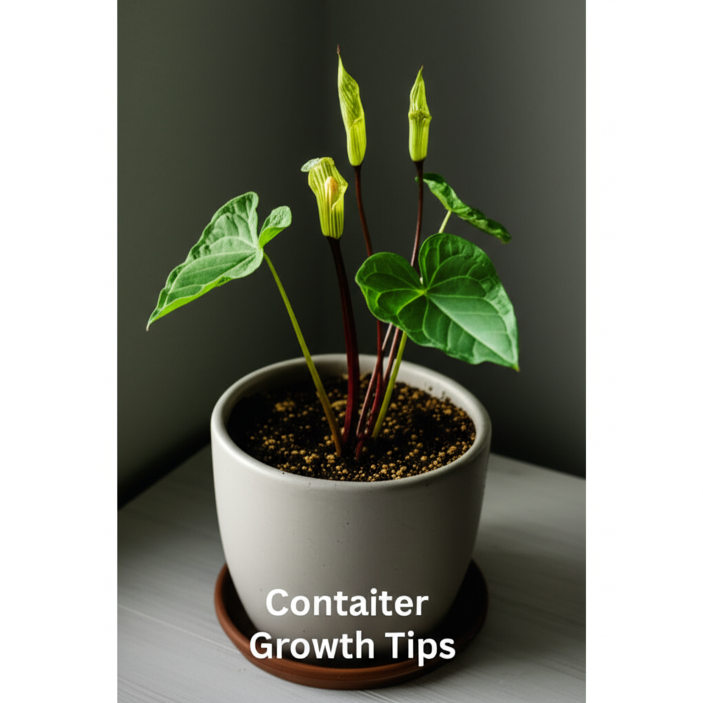 Jack-in-the-Pulpit container growth monitoring and tips section visual