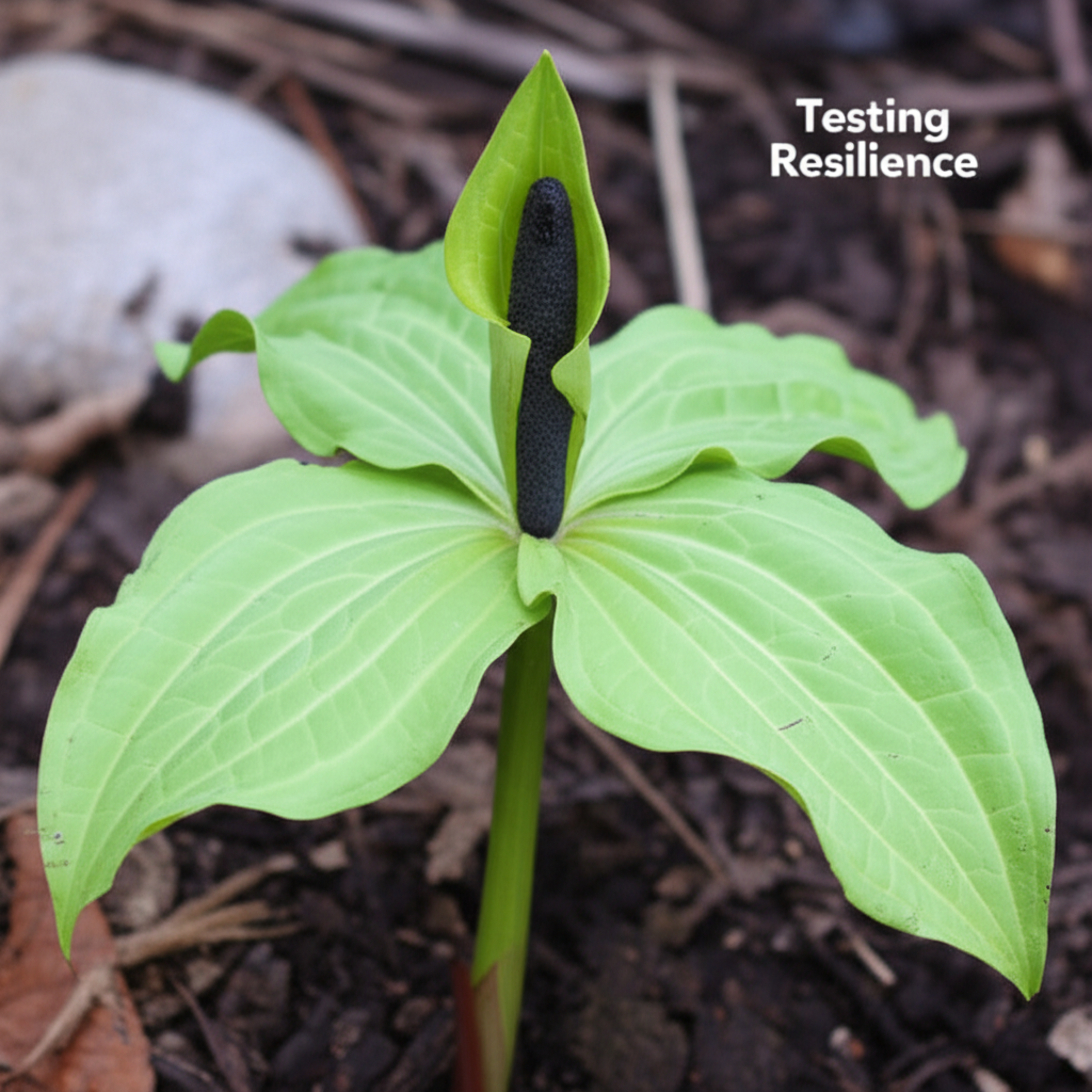 Jack-in-the-Pulpit drought tolerance testing section visual