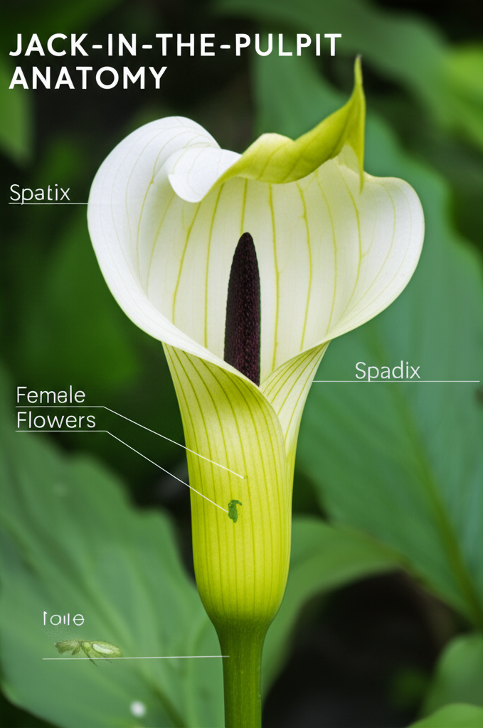 Jack-in-the-Pulpit flower anatomy and pollination guide