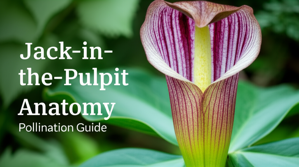 Jack-in-the-Pulpit flower anatomy and pollination guide section visual