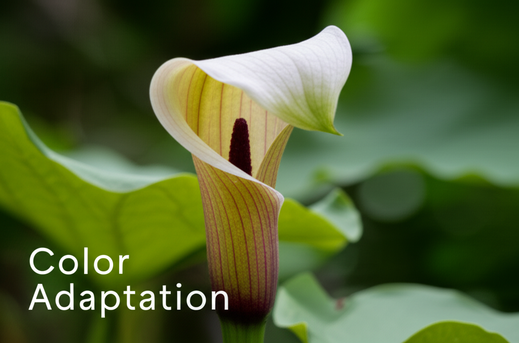 Jack-in-the-Pulpit flower color adaptation strategies