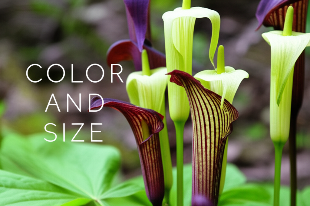 Jack-in-the-Pulpit flower color and size variations
