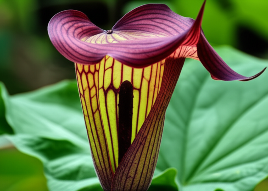 Jack-in-the-Pulpit flower color and texture combinations section visual