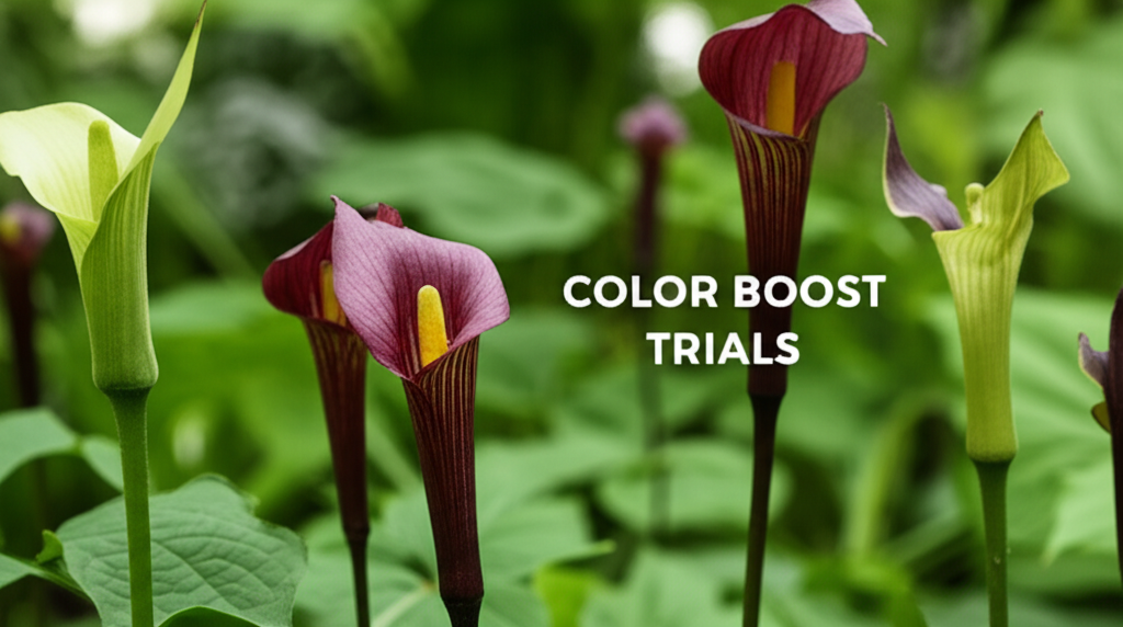 Jack-in-the-Pulpit flower color enhancement experiments