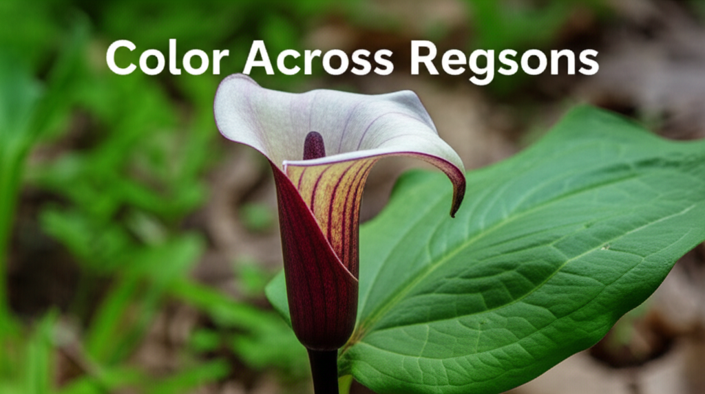 Jack-in-the-Pulpit flower color variation across regions