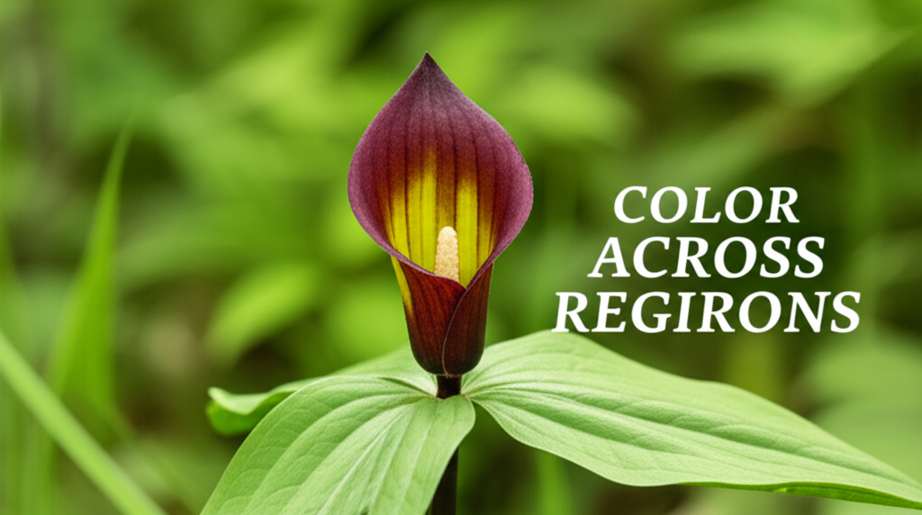 Jack-in-the-Pulpit flower color variation across regions section visual