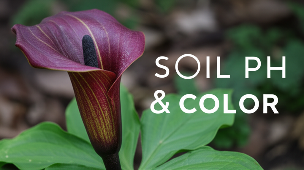 Jack-in-the-Pulpit flower color variation by soil pH section visual