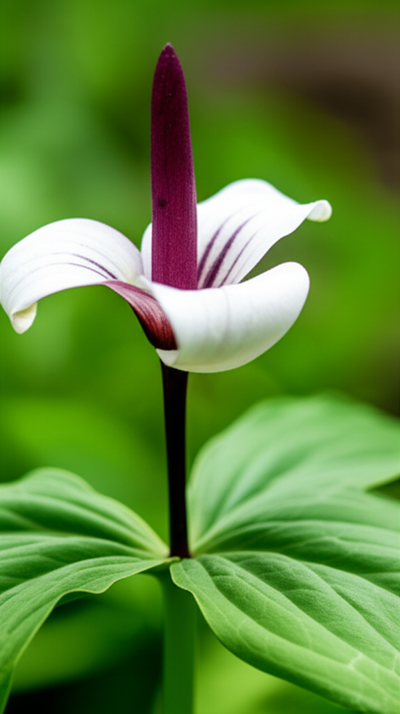 Jack-in-the-Pulpit flower display for garden photography