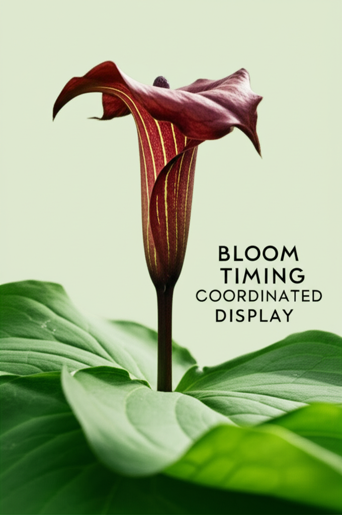 Jack-in-the-Pulpit flower display timing and coordination