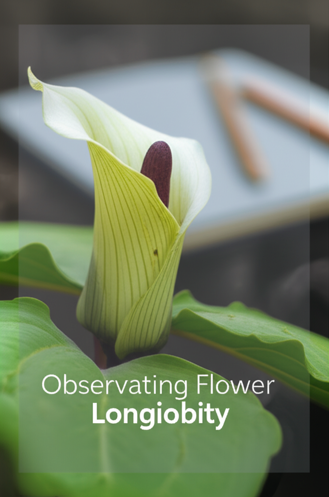 Jack-in-the-Pulpit flower longevity observation methods