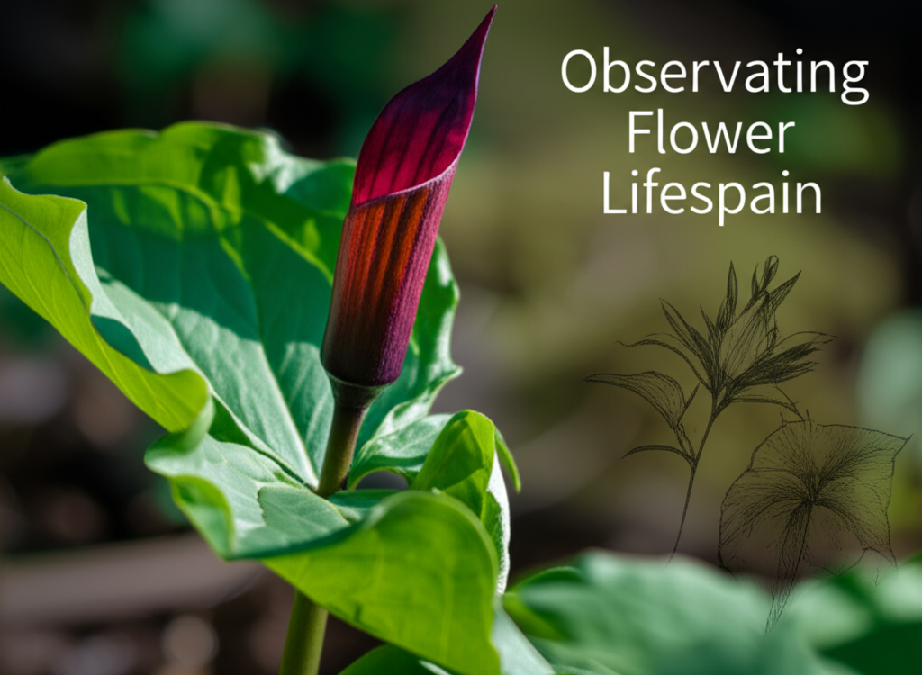 Jack-in-the-Pulpit flower longevity observation methods section visual