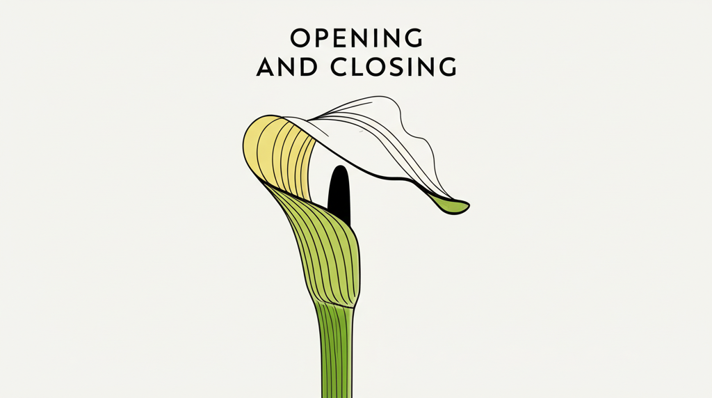 Jack-in-the-Pulpit flower opening and closing observation