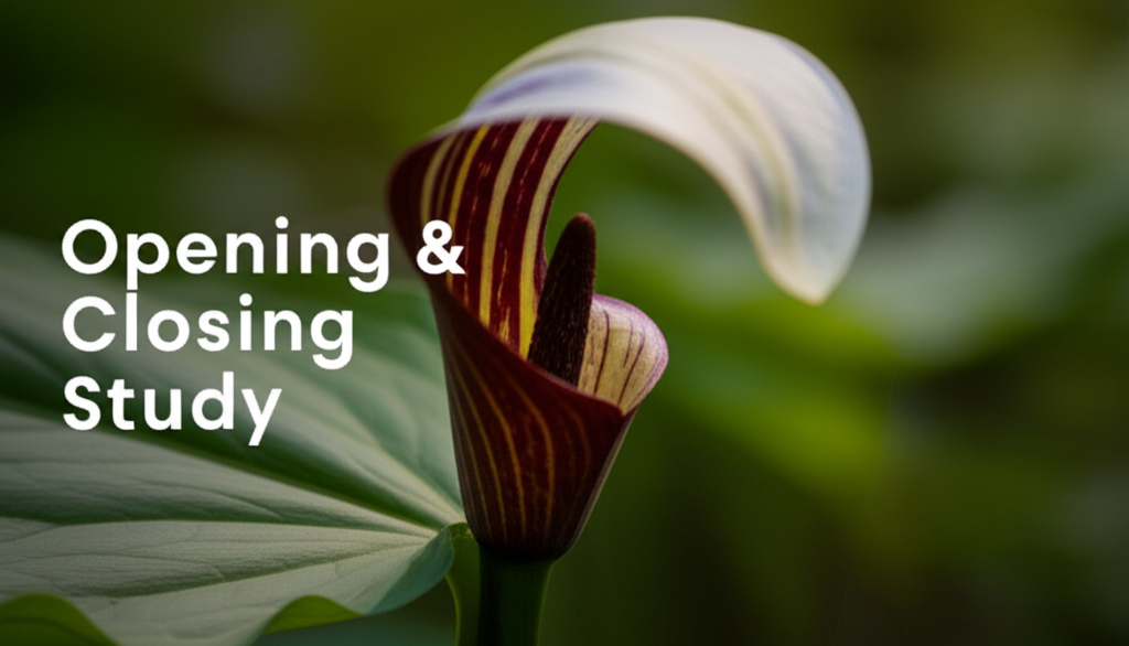 Jack-in-the-Pulpit flower opening and closing times studies