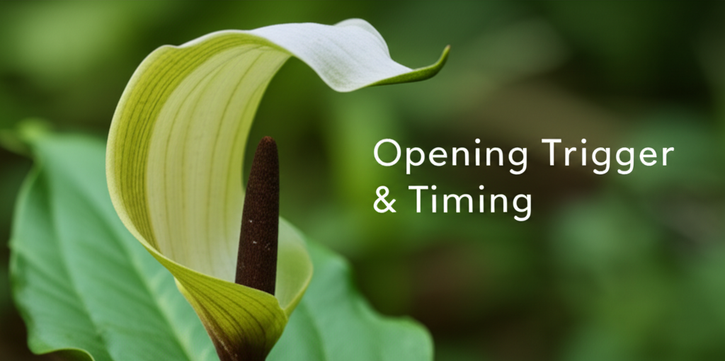 Jack-in-the-Pulpit flower opening triggers and timing section visual