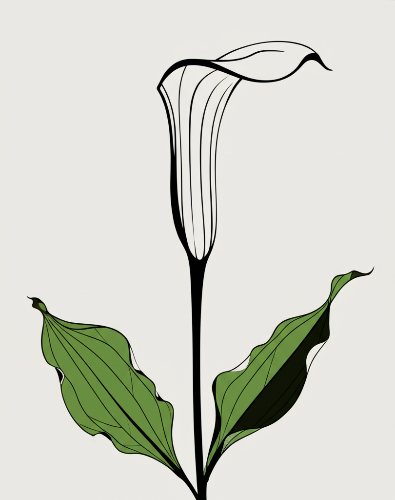 Jack-in-the-Pulpit flower shape and design inspiration section visual