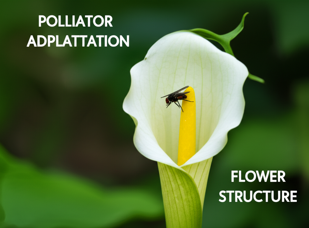 Jack-in-the-Pulpit flower structure and pollinator adaptation