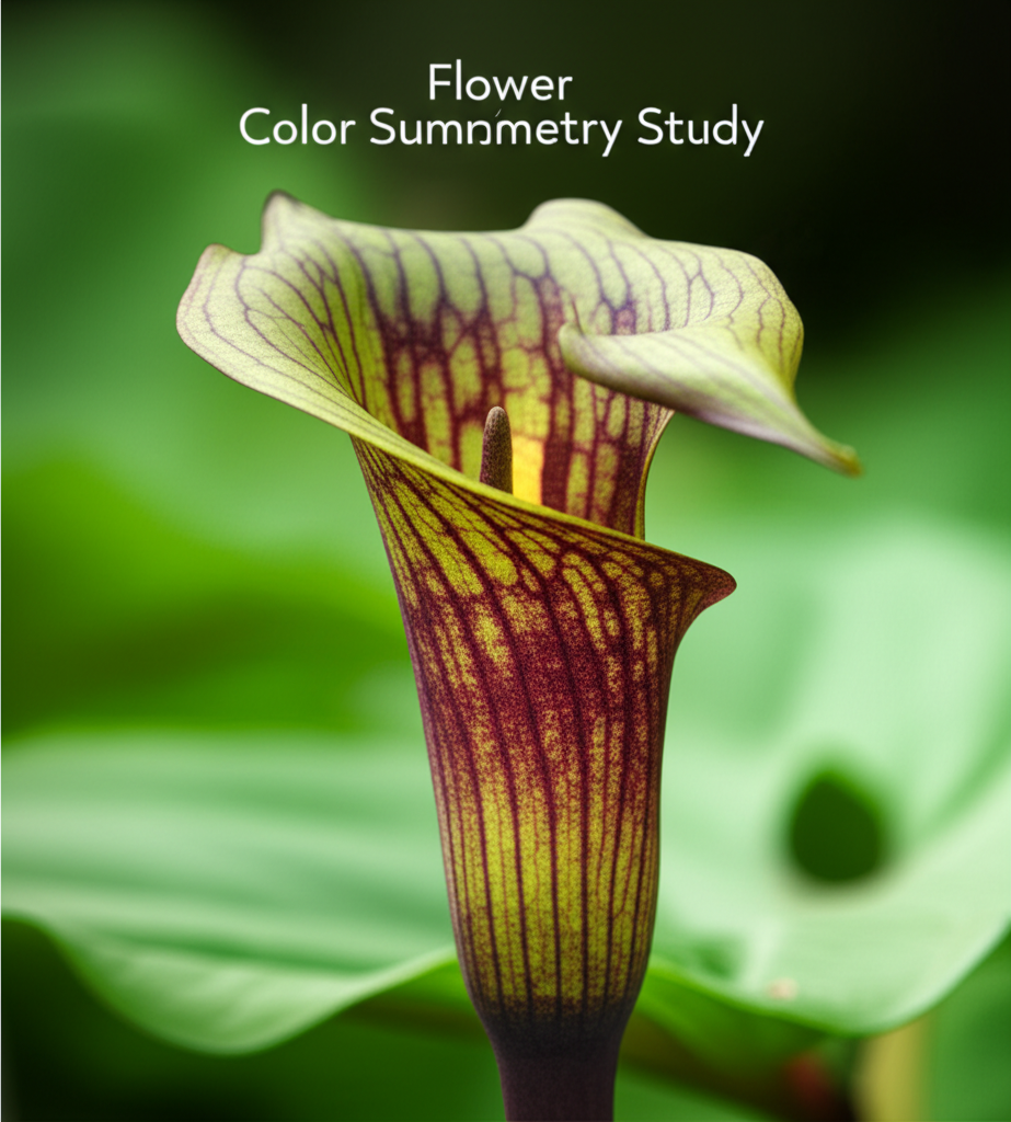 Jack-in-the-Pulpit flower symmetry and color combination studies section visual