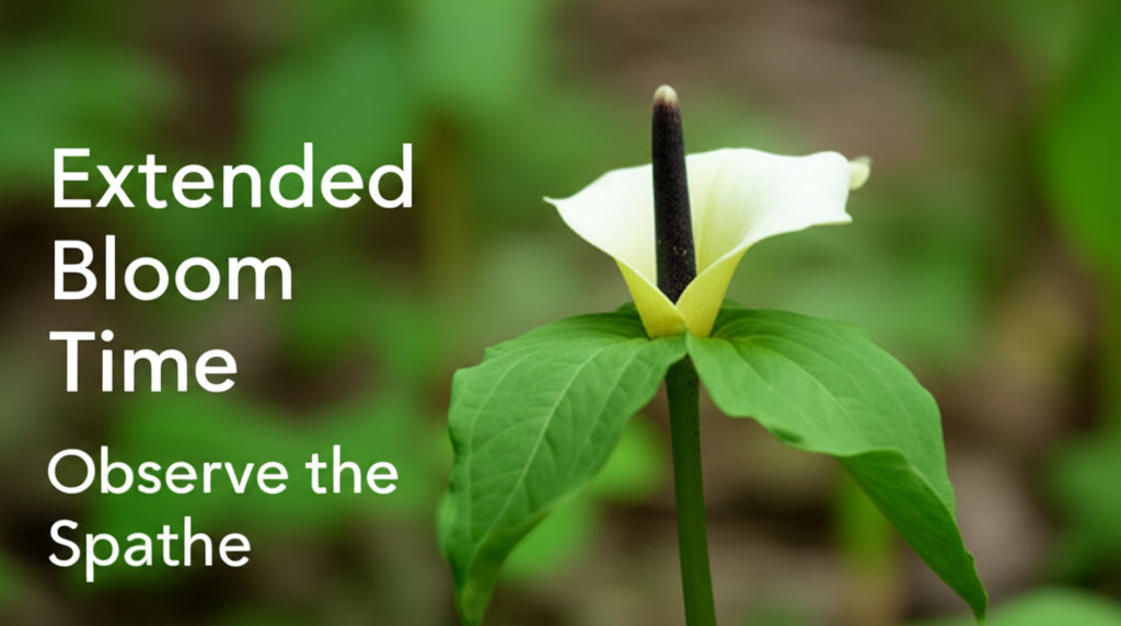 Jack-in-the-Pulpit flowering season extension and observation section visual