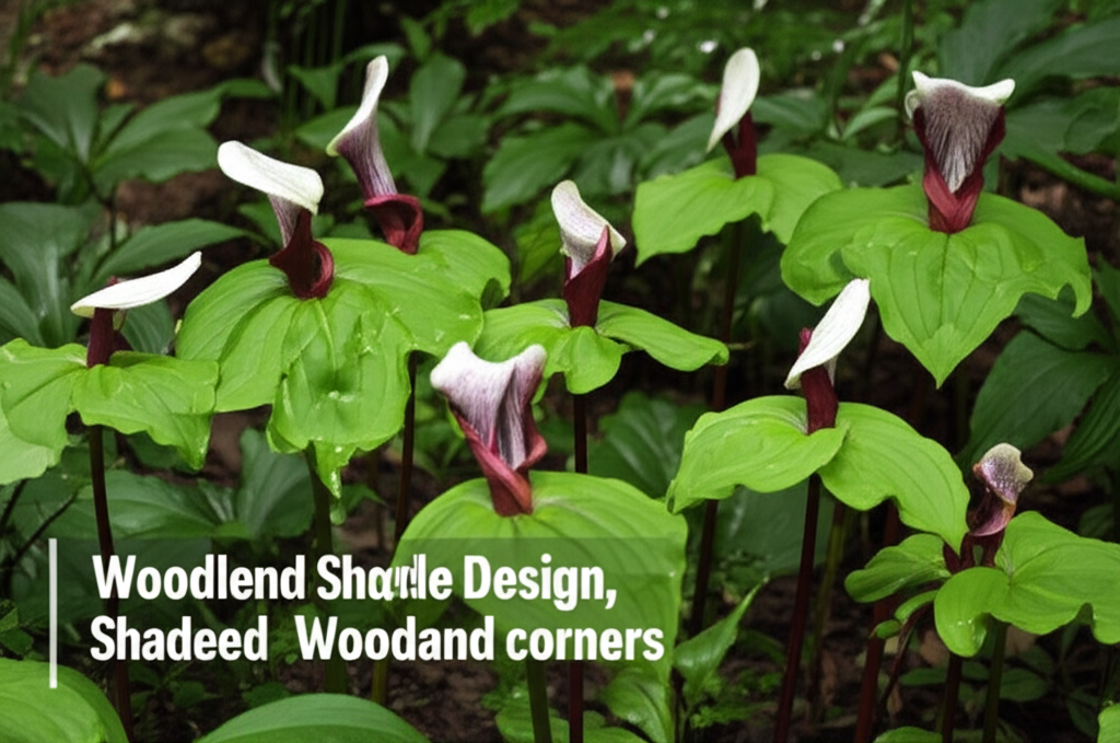 Jack-in-the-Pulpit garden design for shaded woodland corners