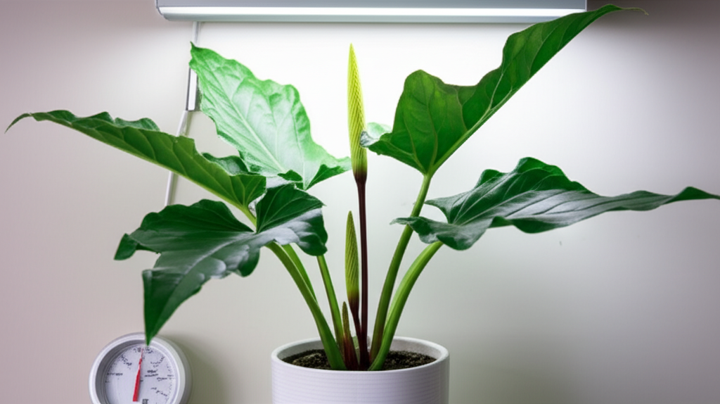 Jack-in-the-Pulpit indoor gardening light and humidity management