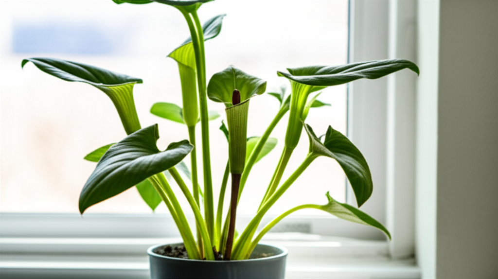 Jack-in-the-Pulpit indoor gardening light and humidity management section visual