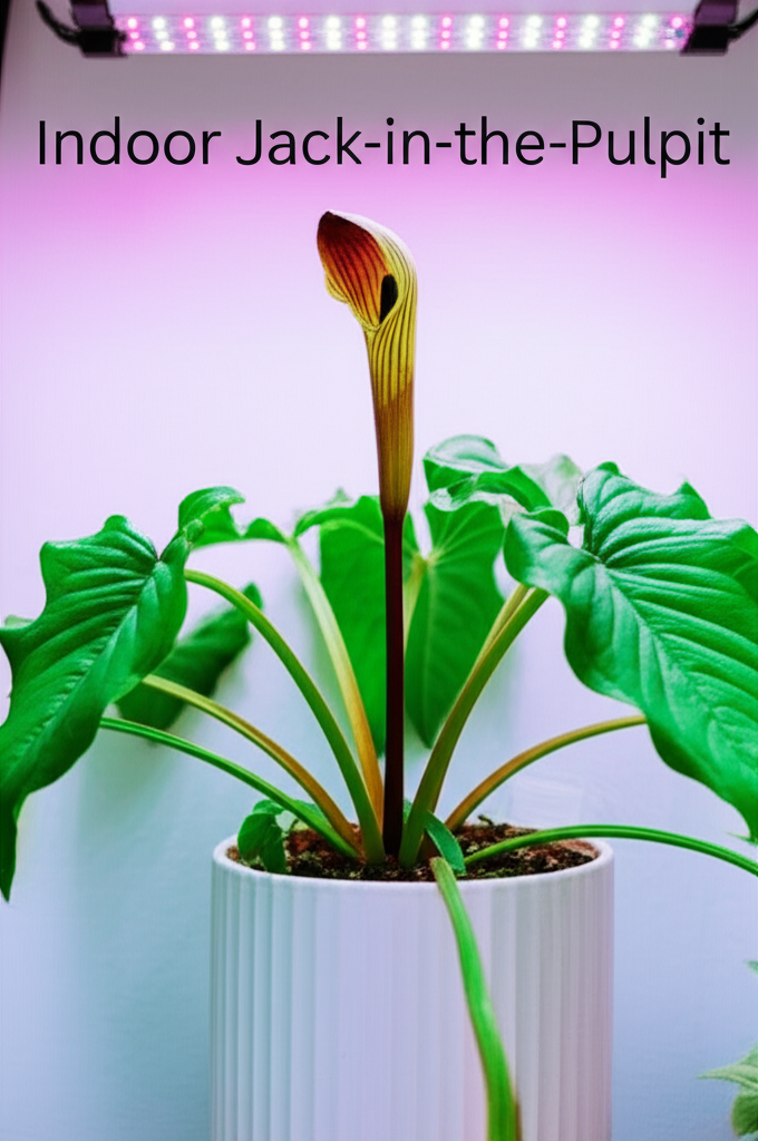 Jack-in-the-Pulpit indoor gardening with grow lights