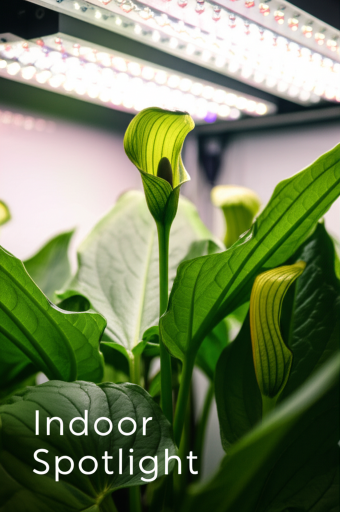 Jack-in-the-Pulpit indoor gardening with grow lights section visual