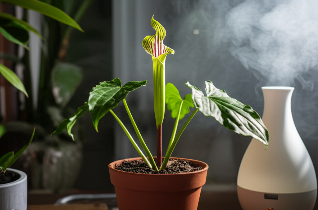 Jack-in-the-Pulpit indoor planting humidity optimization