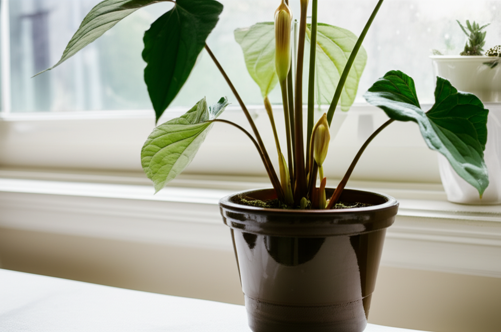 Jack-in-the-Pulpit indoor planting humidity optimization section visual