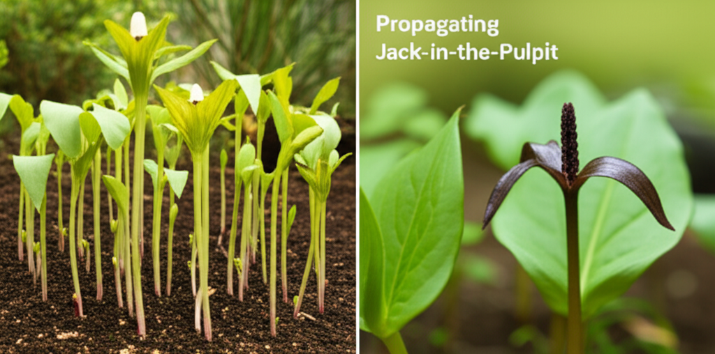 Jack-in-the-Pulpit propagation for eco-friendly landscaping section visual