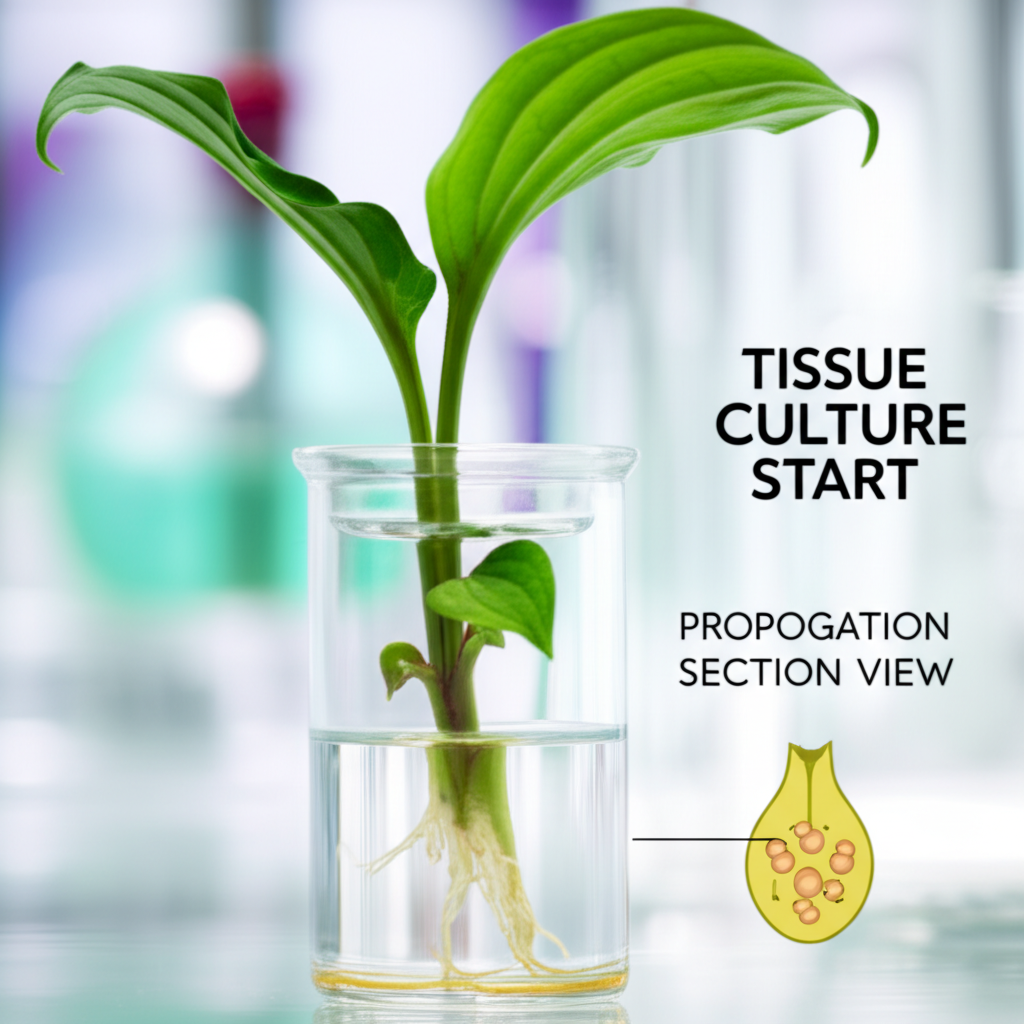 Jack-in-the-Pulpit propagation using tissue culture section visual