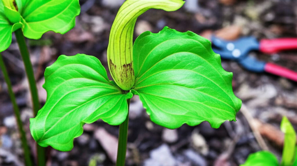 Jack-in-the-Pulpit pruning and maintenance for healthy growth section visual