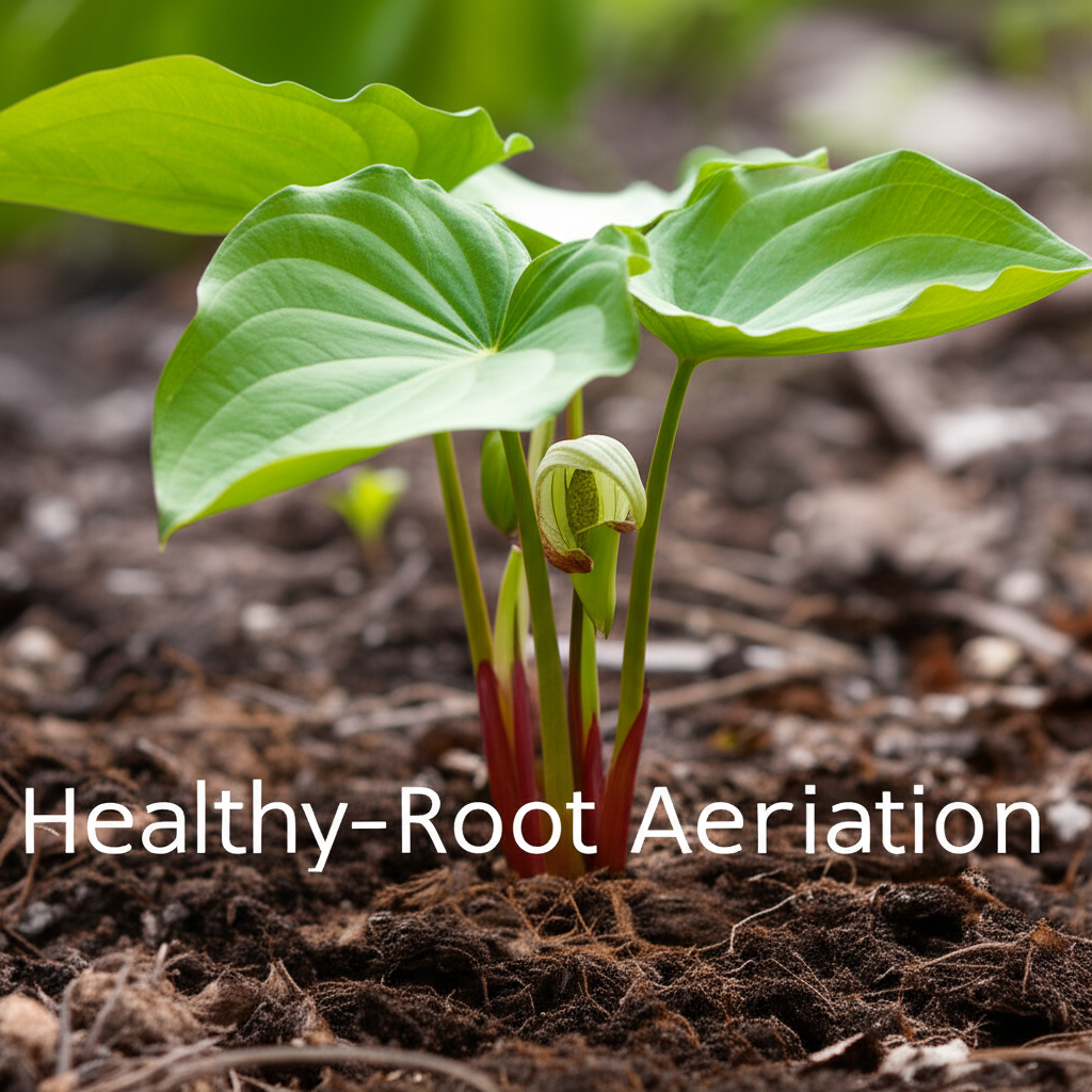 Jack-in-the-Pulpit soil aeration techniques for root health section visual
