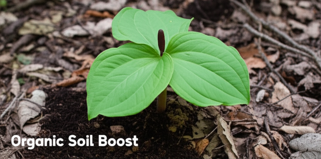 Jack-in-the-Pulpit soil enrichment using organic matter section visual