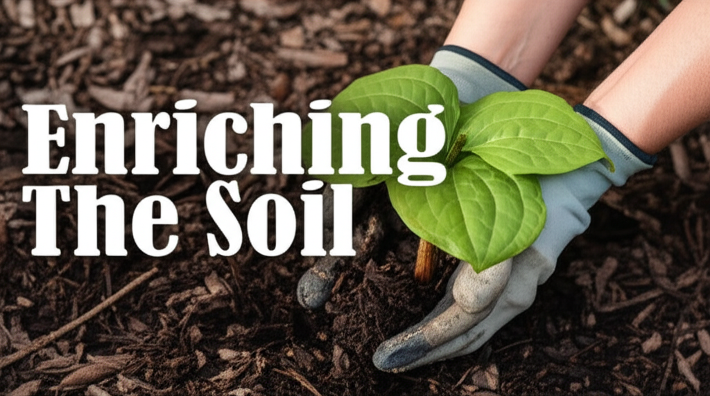 Jack-in-the-Pulpit soil enrichment with organic matter section visual