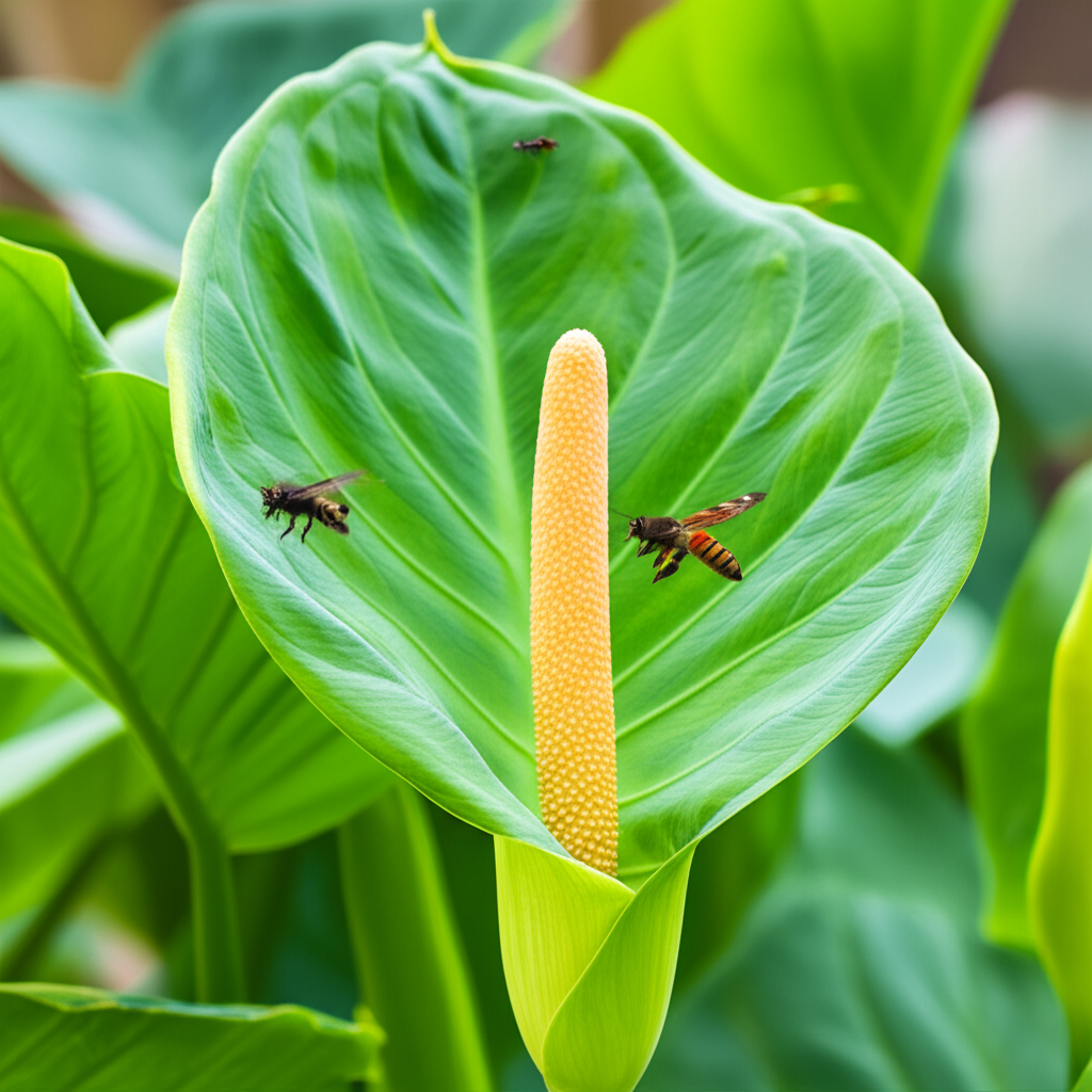 Stunning Taro Flowers: Pollinator Paradise